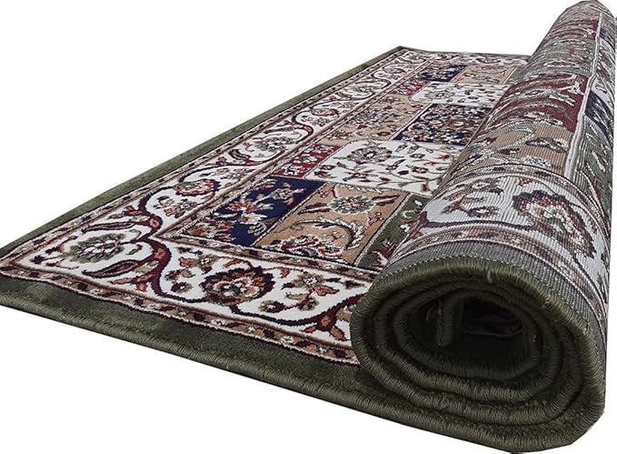 Green Kashmiri Wool Traditional Kashmiri Carpet