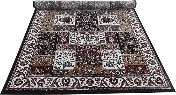 Black Kashmiri Wool Traditional Kashmiri Carpet