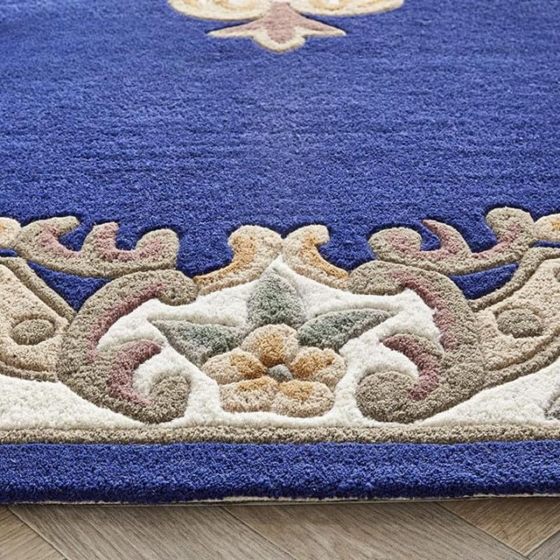 Blue Hand Tufted Wool Carpet