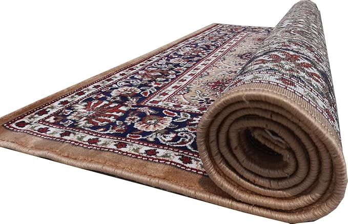 Golden Kashmiri Wool Traditional Kashmiri Carpet