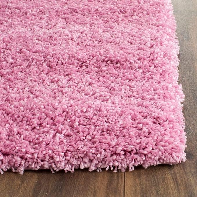 Baby Pink Microfiber Solid Handcrafted Ultra Soft Shaggy Carpet