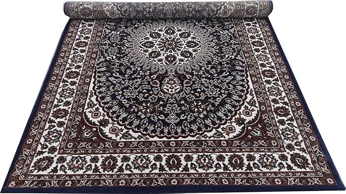 Blue Kashmiri Wool Traditional Kashmiri Carpet