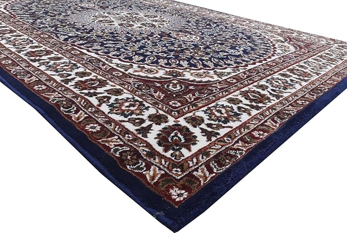 Blue Kashmiri Wool Traditional Kashmiri Carpet