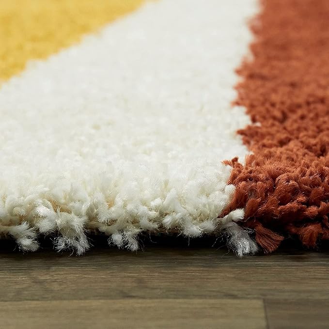 Rainbow Sun Microfiber Super Soft  Anti Skid Shaggy Carpet