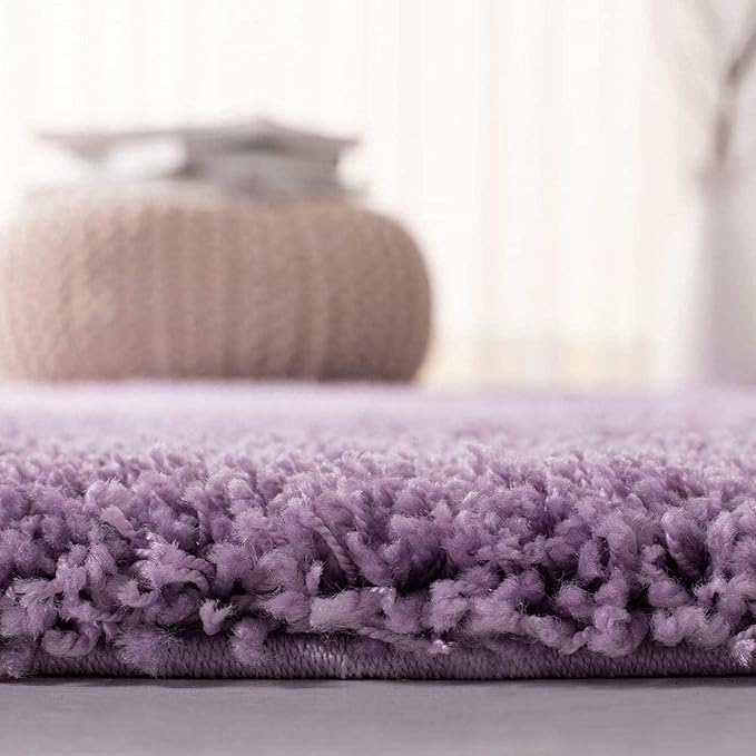 Light Purple Microfiber Solid Handcrafted Ultra Soft Shaggy Carpet