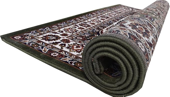 Green Kashmiri Wool Traditional Kashmiri Carpet