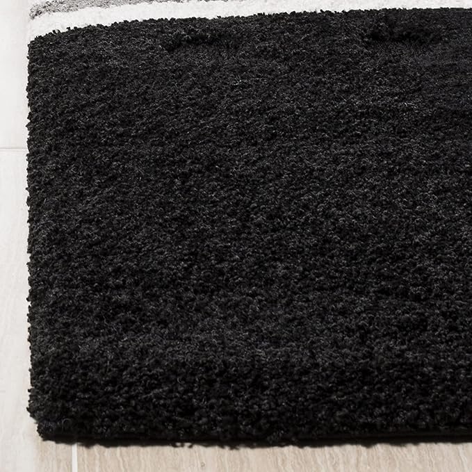 Black & Grey Milky Way Microfiber Super Soft Hi-Lo Shaggy Carpet