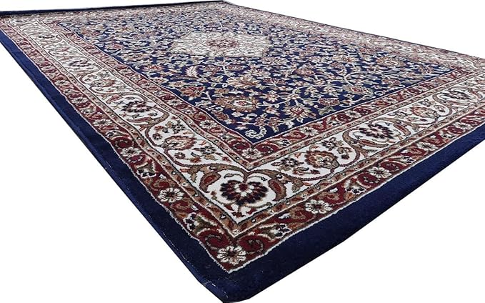 Blue Kashmiri Wool Traditional Kashmiri Carpet