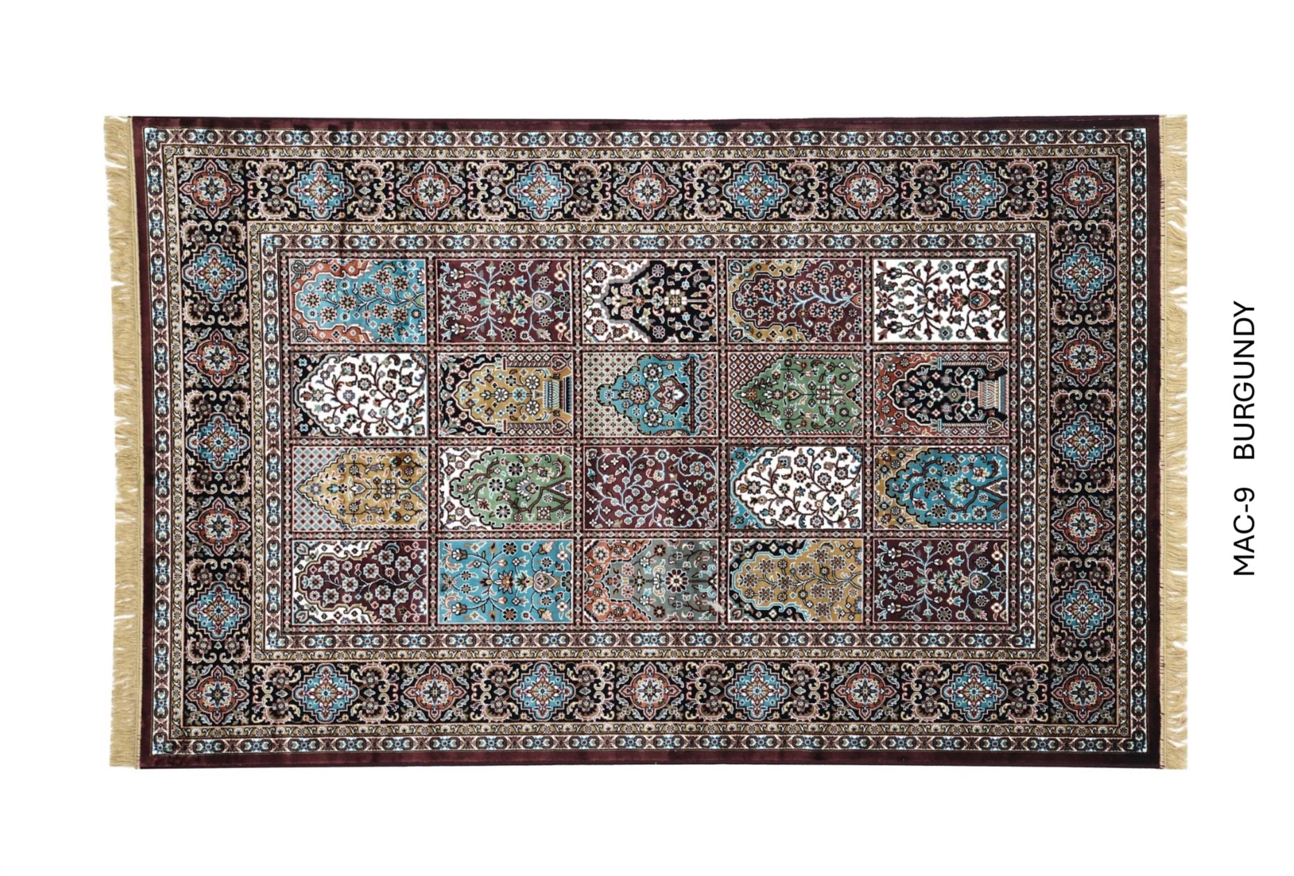 Burgundy Persian Silk Carpet For Living Room & Bedroom Anti Skid Heavy Rug