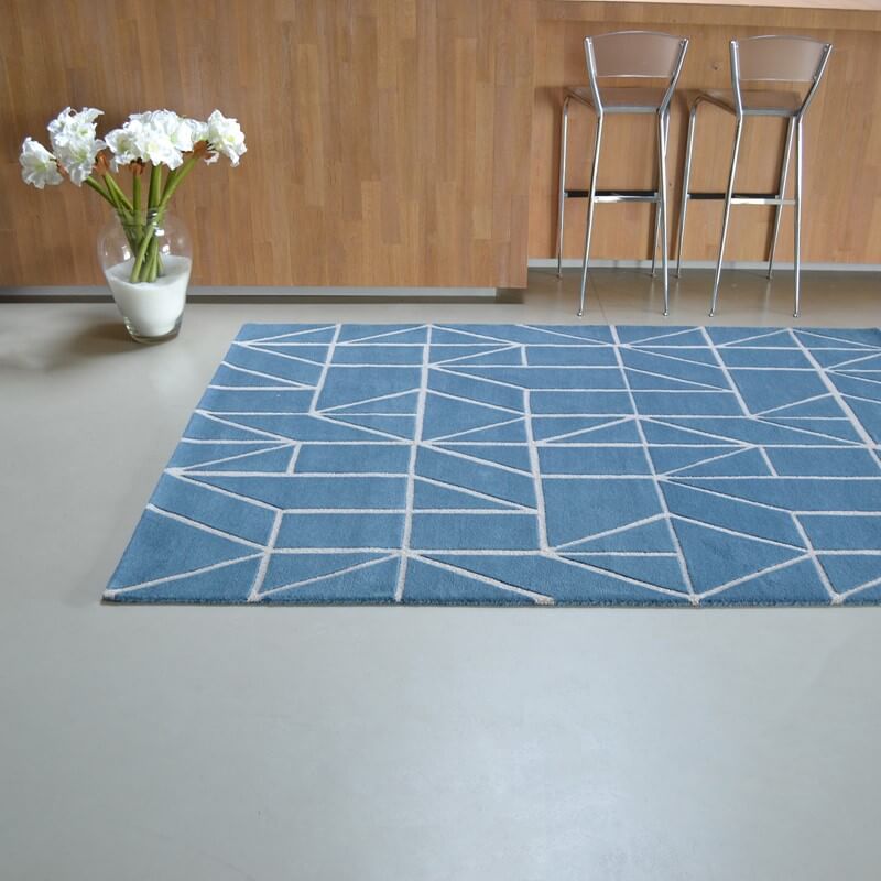 Blue Hand Tufted Rug