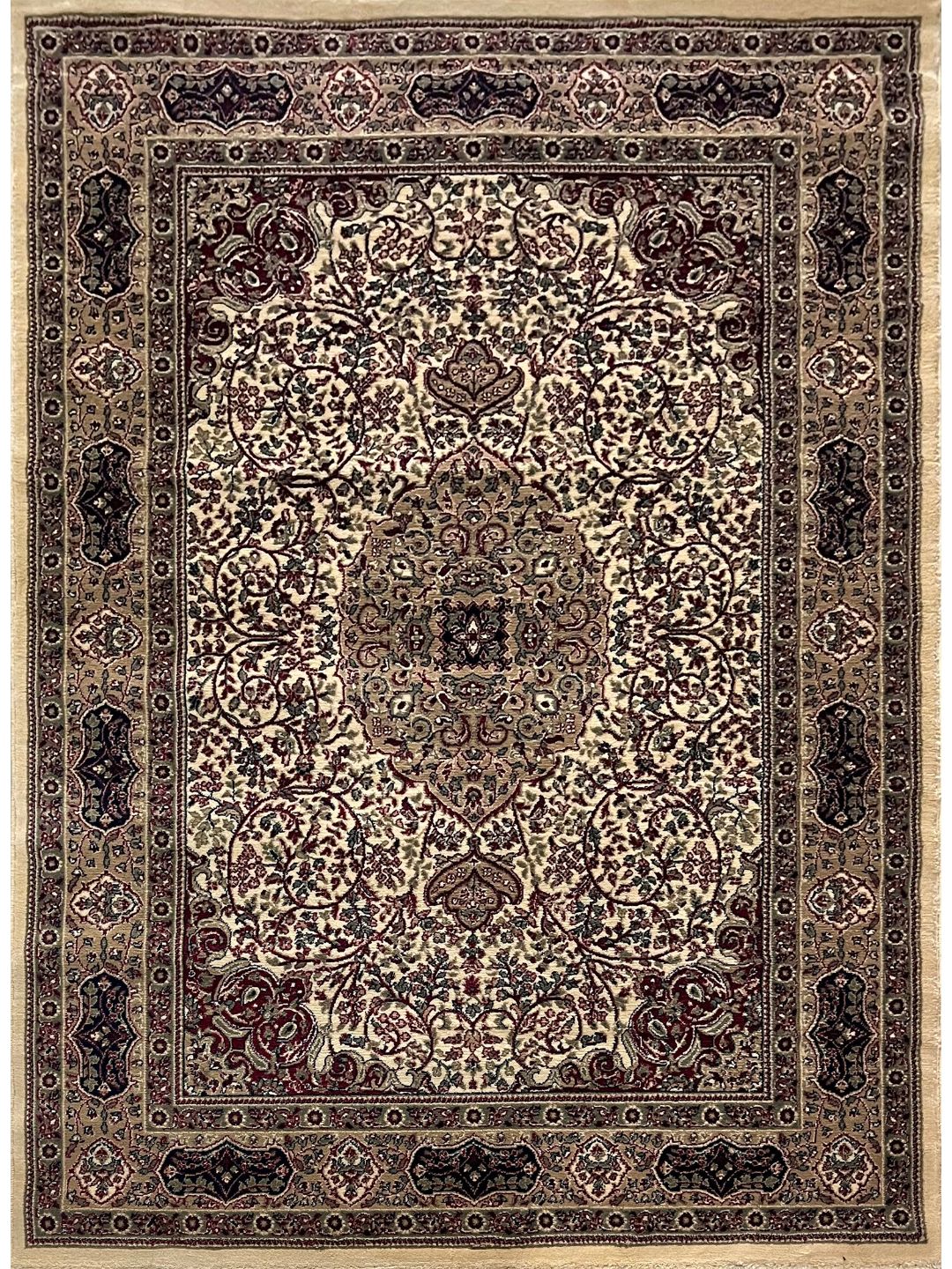 Cream Persian Wool Soft & Plush Traditional Anti Skid Backing Heavy Carpet