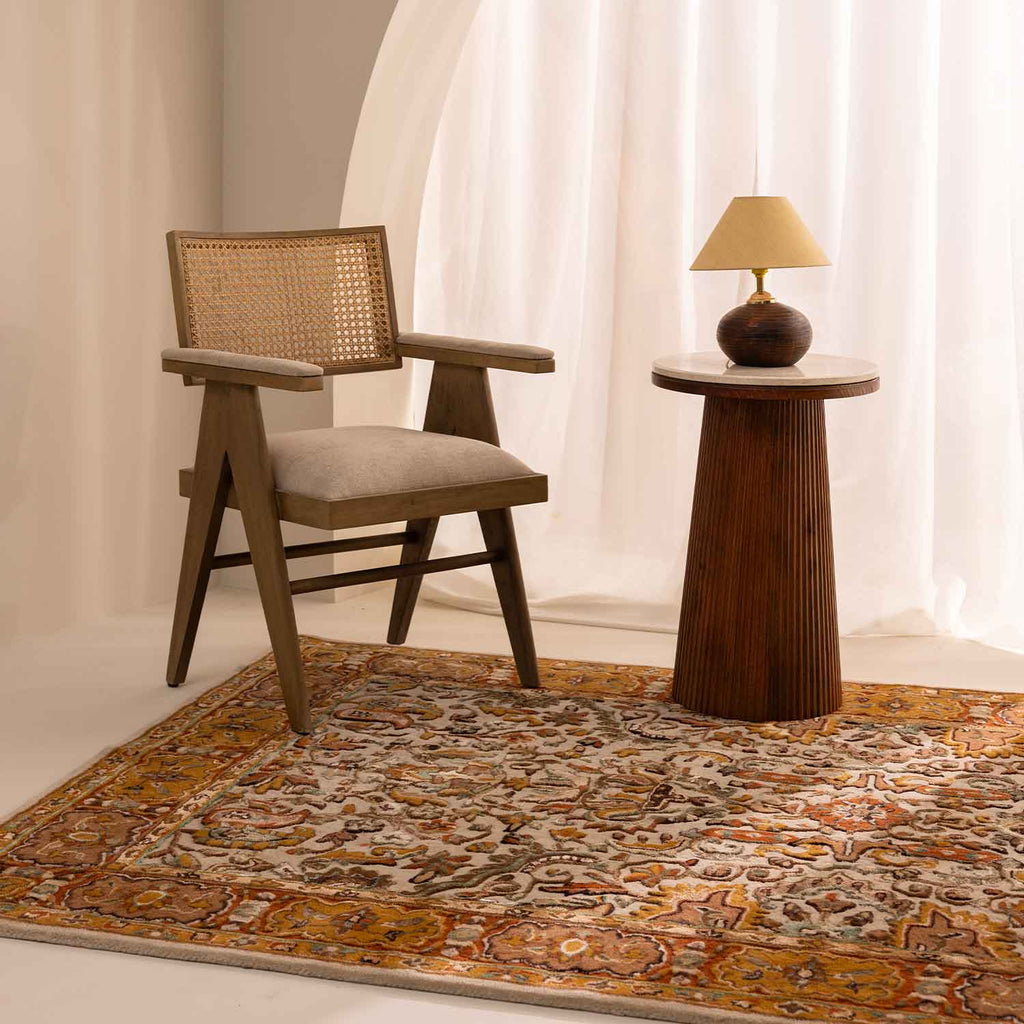 Negin Off White and Rust Hand Tufted Woolen Rug