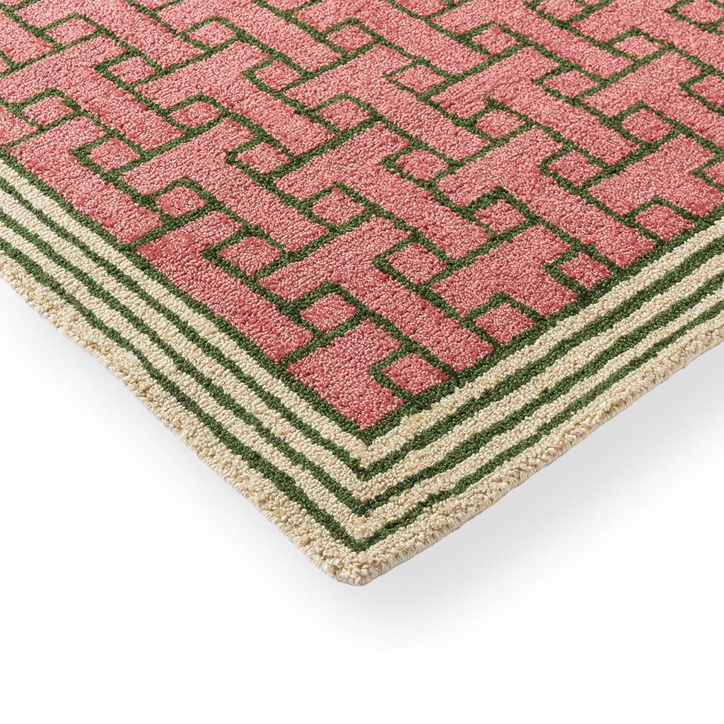 Monogram Pink Hand Tufted Rug