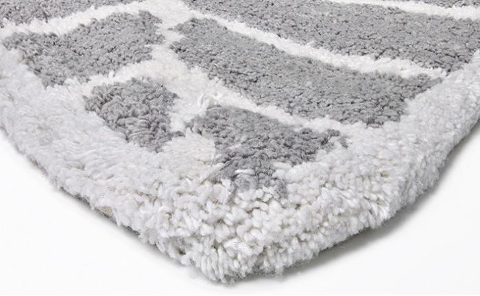 Leaf Grey Rug Hand Tufted Cut Pile Non Slip Carpet