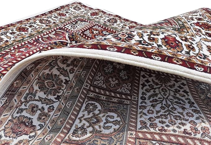 Cream Kashmiri Wool Traditional Kashmiri Carpet