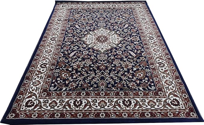 Blue Kashmiri Wool Traditional Kashmiri Carpet