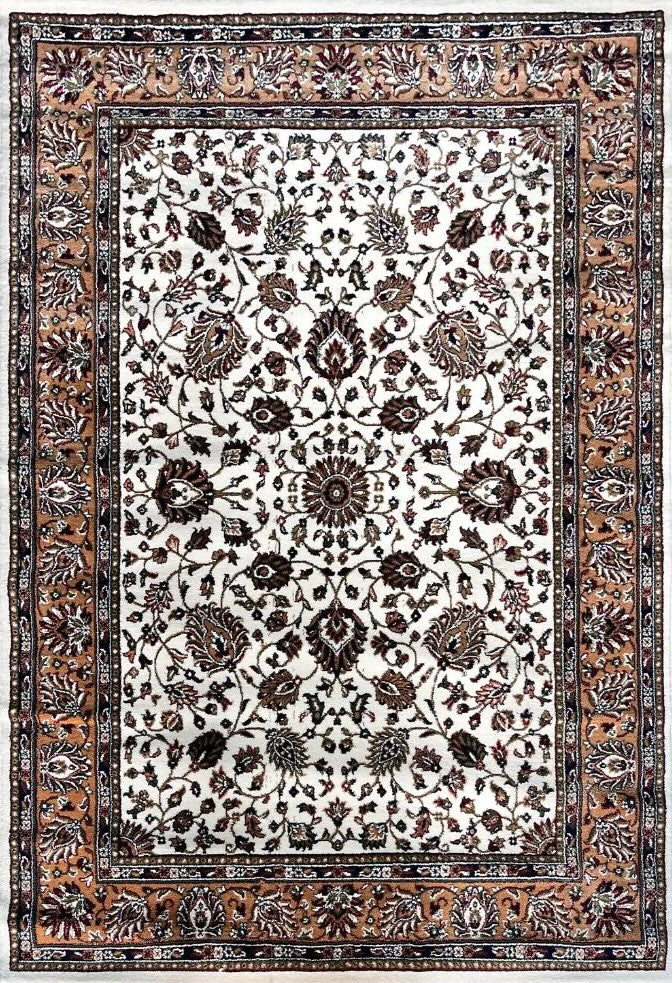 White Persian Wool Heavy Backing Anti Skid Traditional Carpet For Living Room & Bed Room