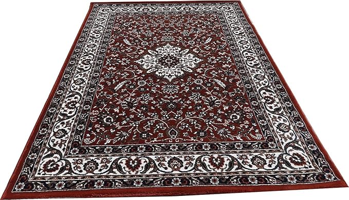 Beige Kashmiri Wool Traditional Kashmiri Carpet