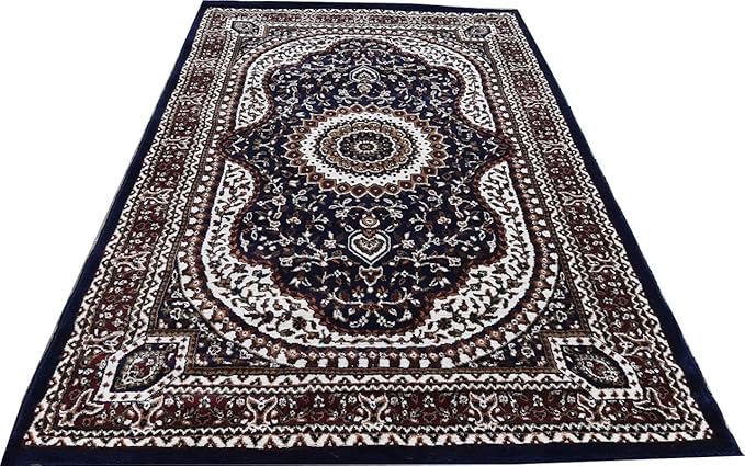 Blue Kashmiri Wool Traditional Kashmiri Carpet