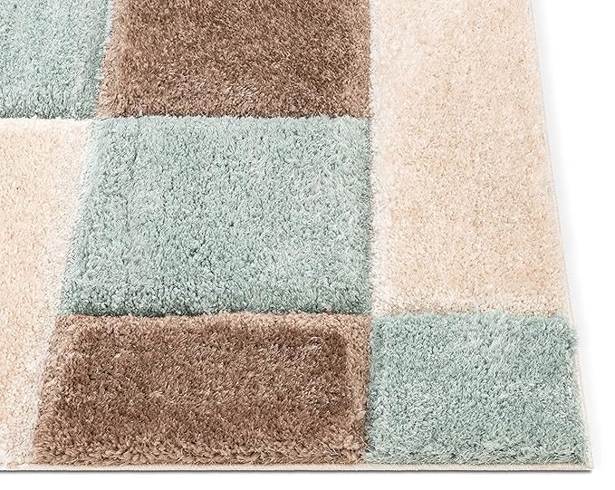 Multicolour Super Soft Microfiber Geometric Roblox Shaggy Carpet