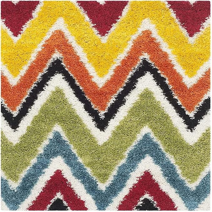 Zig Zag Handcrafted MicroFiber Anti Skid Shaggy Carpet