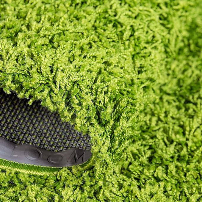 Grass Green Microfiber Solid Handcrafted Ultra Soft Shaggy Carpet