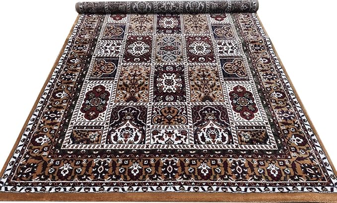 Golden Kashmiri Wool Traditional Kashmiri Carpet