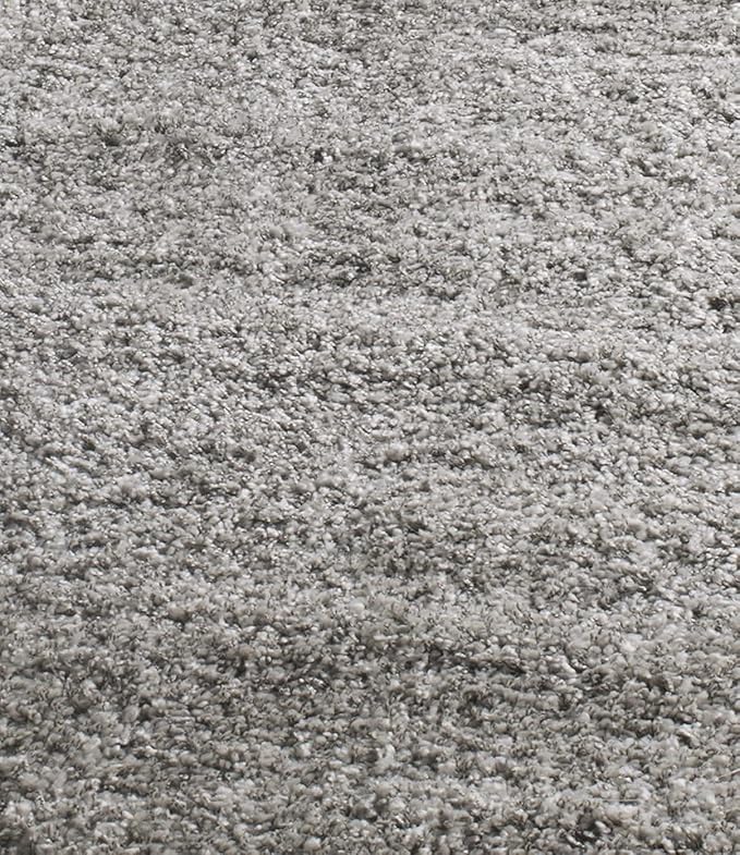 Silver Microfiber Solid Handcrafted Ultra Soft Shaggy Carpet