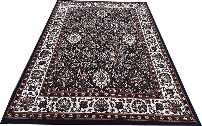 Blue Kashmiri Wool Traditional Kashmiri Carpet