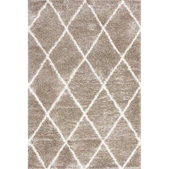 Beige & Ivory Microfiber Super Soft Anti Skid Shaggy Carpet