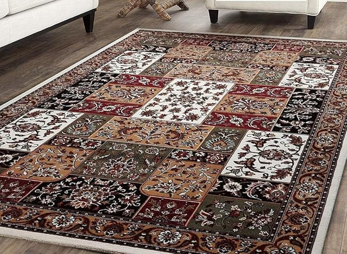 Cream Kashmiri Wool Traditional Kashmiri Carpet