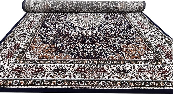 Blue Kashmiri Wool Traditional Kashmiri Carpet