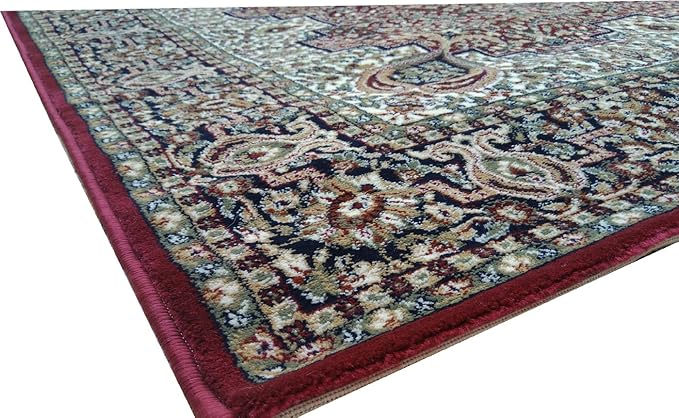 Maroon Kashmiri Wool Traditional Kashmiri Carpet