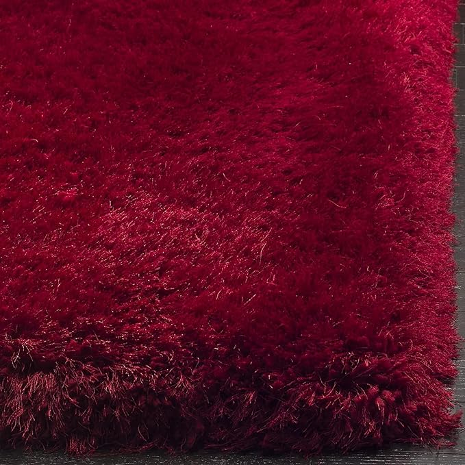 Maroon Microfiber Solid Handcrafted Ultra Soft Shaggy Carpet