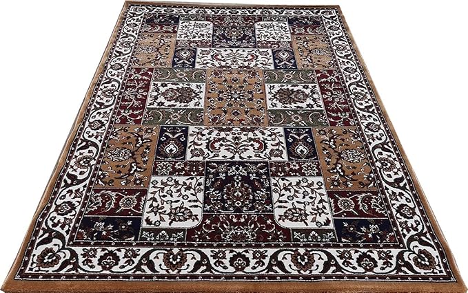 Golden Kashmiri Wool Traditional Kashmiri Carpet