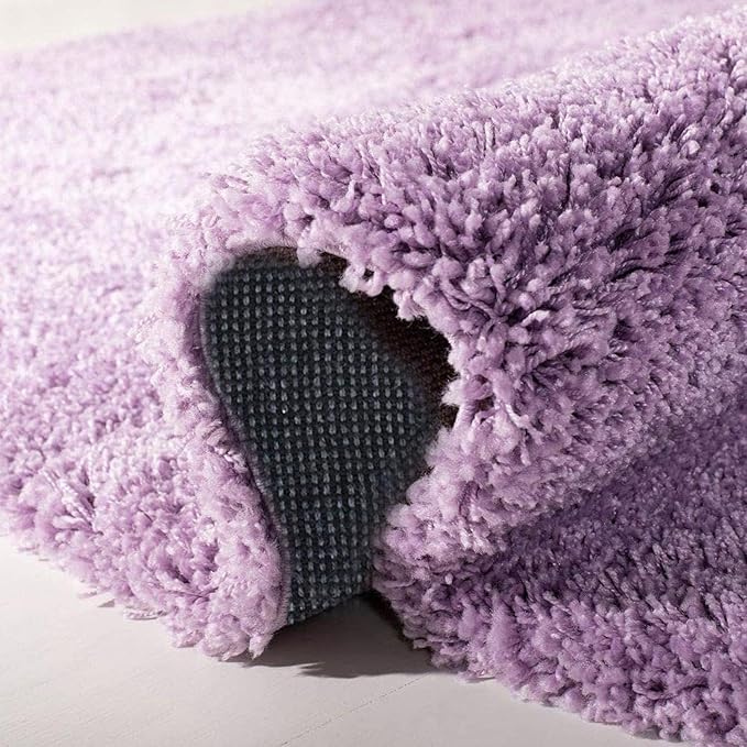 Light Purple Microfiber Solid Handcrafted Ultra Soft Shaggy Carpet