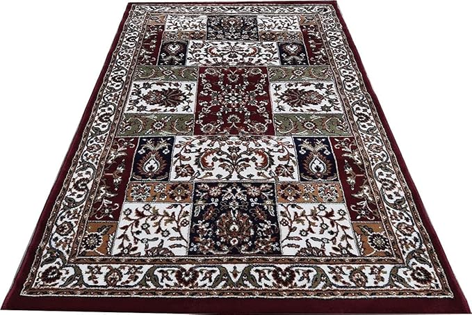 Red Kashmiri Wool Traditional Kashmiri Carpet