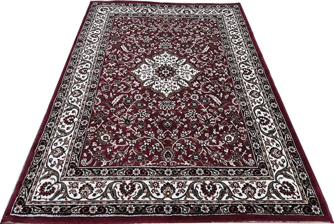 Maroon Kashmiri Wool Traditional Kashmiri Carpet