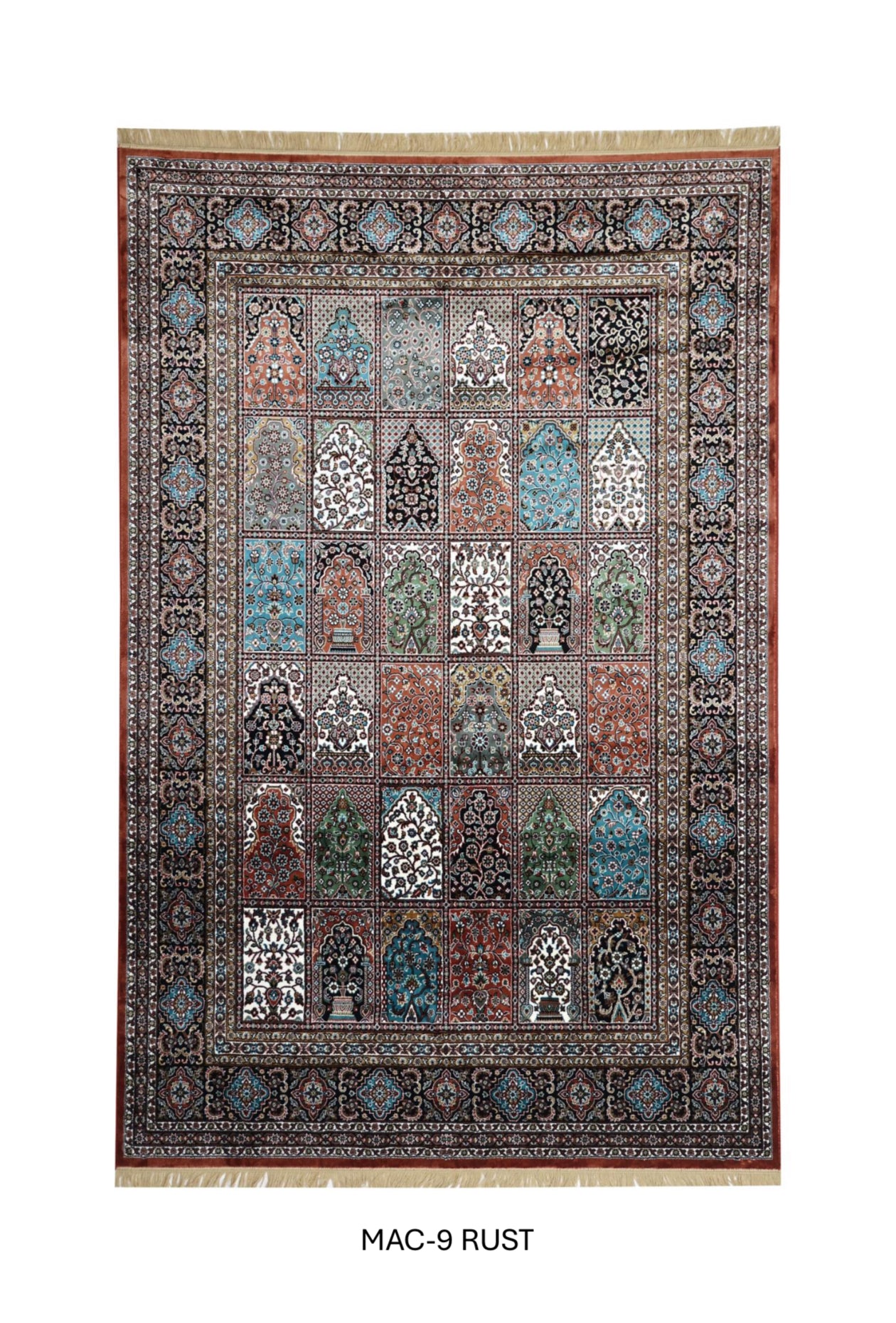 Rust Persian Silk Carpet For Living Room & Bedroom Heavy Anti Skid Rug