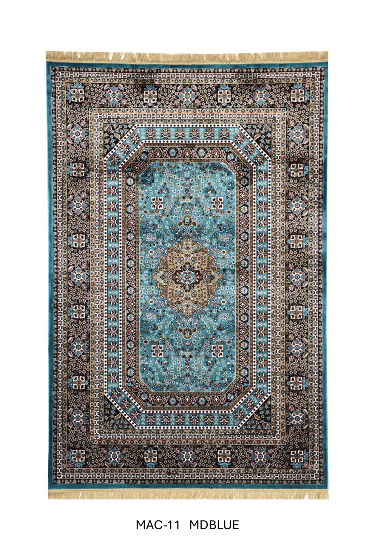 Blue Persian Silk Carpet For Living Room & Bedroom Heavy Anti Skid Rug