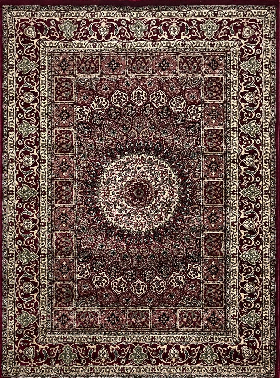 Maroon Persian Wool Anti Skid Heavy Rug For Living Room & Bed Room