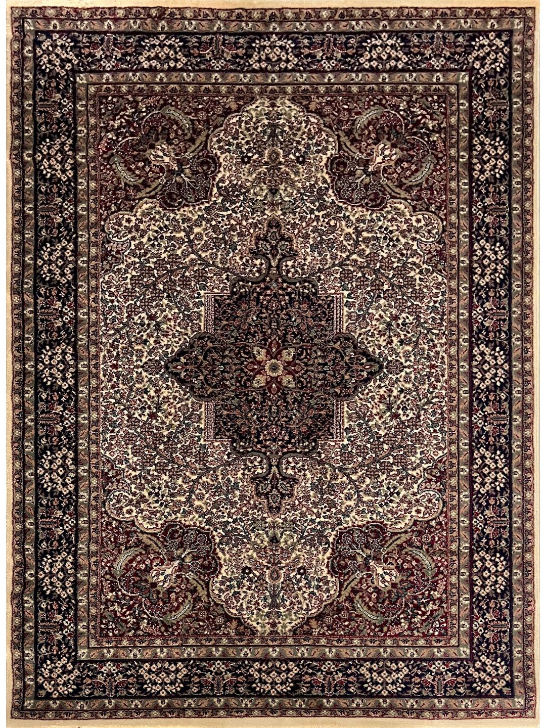 Cream Persian Wool Soft & Plush Traditional Anti Skid Backing Heavy Carpet