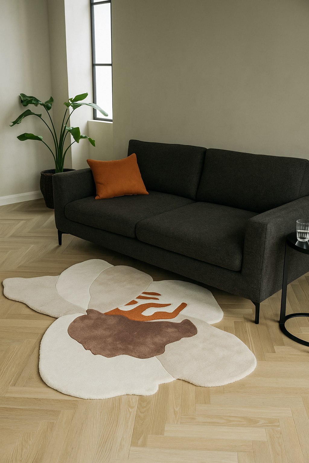 Rafflesia Hand Tufted Area Rug Irregular Shape Carpet