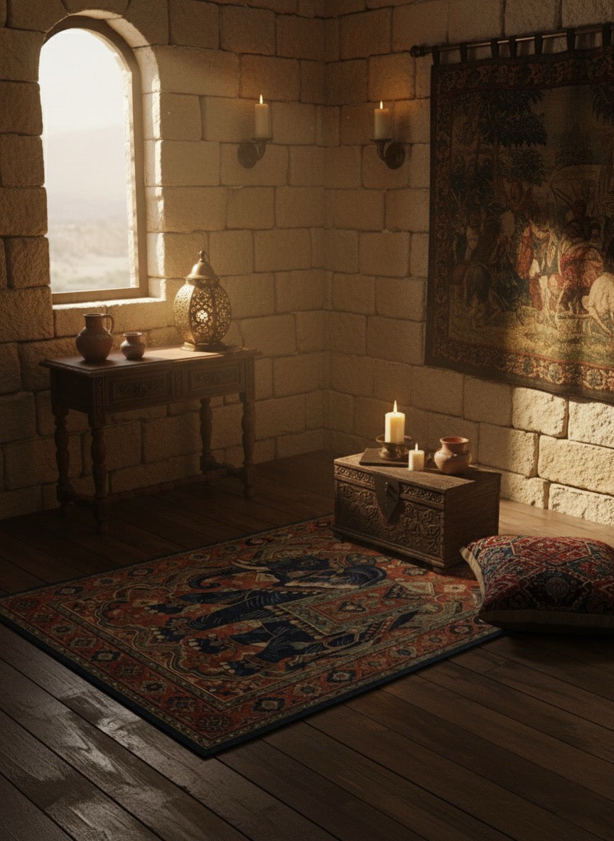 The Temple Guardian Hand Tufted New Zealand Wool Carpet