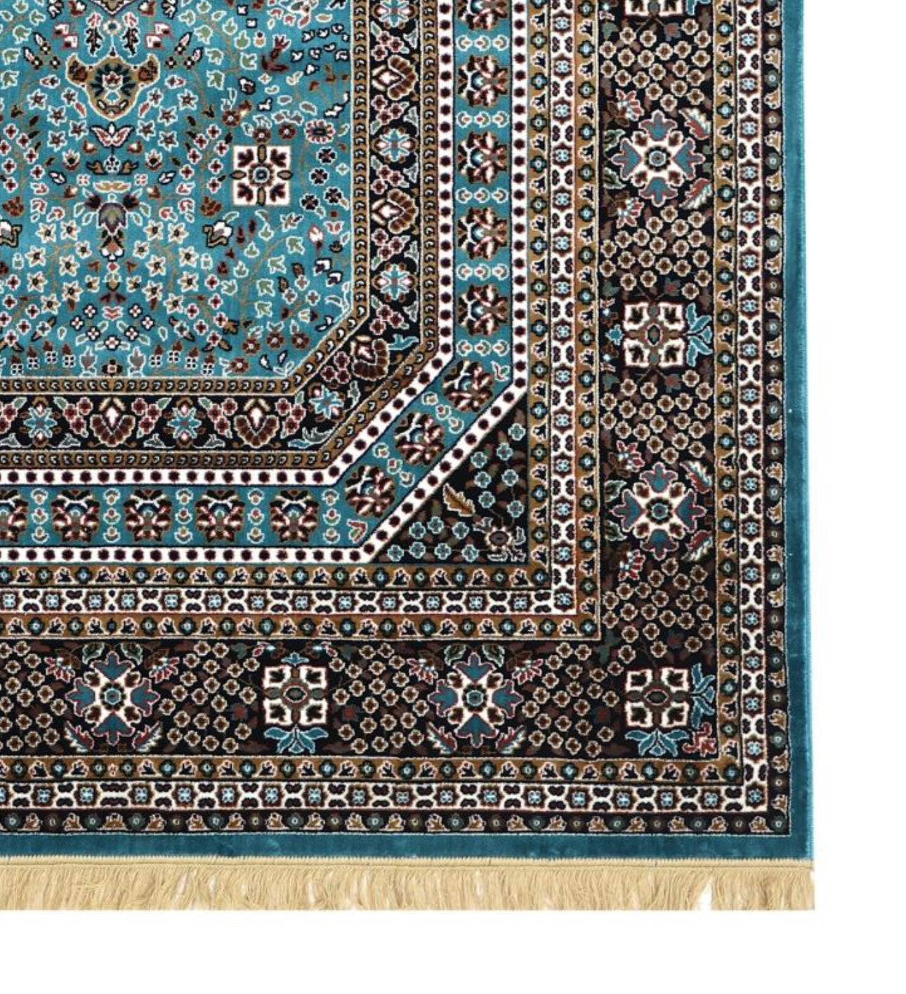 Blue Persian Silk Carpet For Living Room & Bedroom Heavy Anti Skid Rug