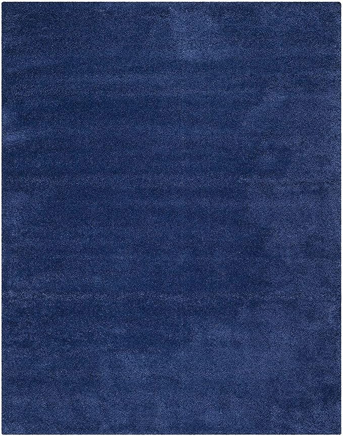 Blue Microfiber Solid Handcrafted Ultra Soft Shaggy Carpet