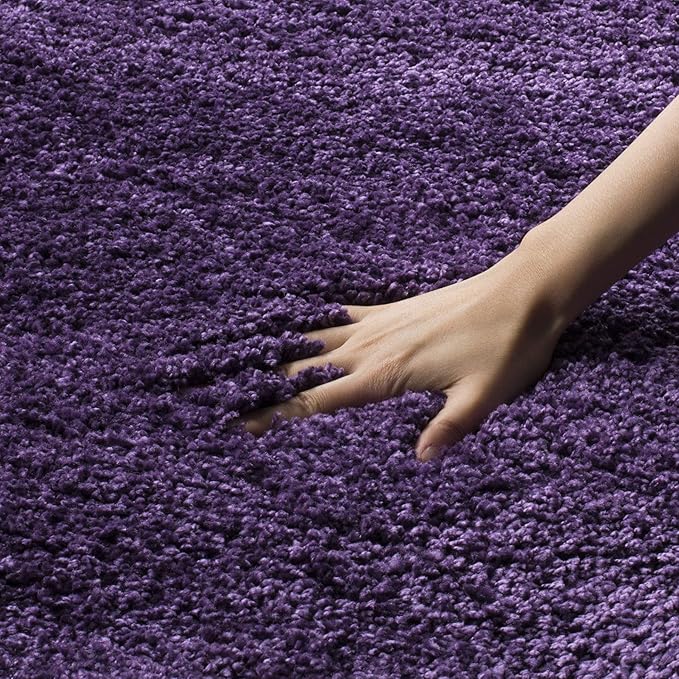 Purple Microfiber Solid Handcrafted Ultra Soft Shaggy Carpet