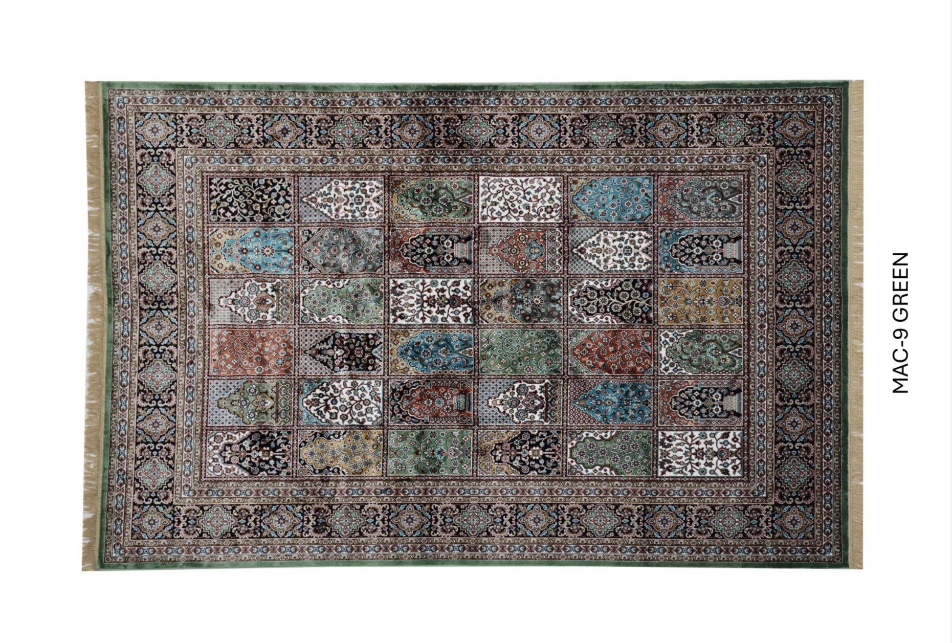 Green Persian Silk Carpet For Living Room & Bed Room