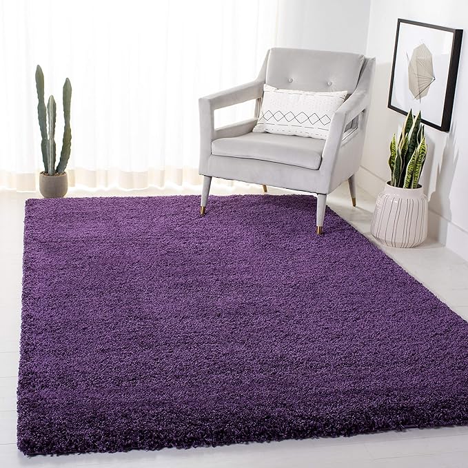 Purple Microfiber Solid Handcrafted Ultra Soft Shaggy Carpet