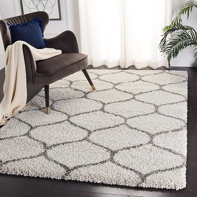 Ivory Light Handcrafted Super Soft Microfiber Moroccan Shaggy Carpet